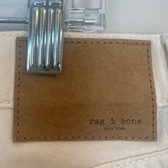 NWT rag & bone Wren High Rise Slim Straight Jeans in Ecru sz 29 Rigid Denim $255 - Picture 9 of 15